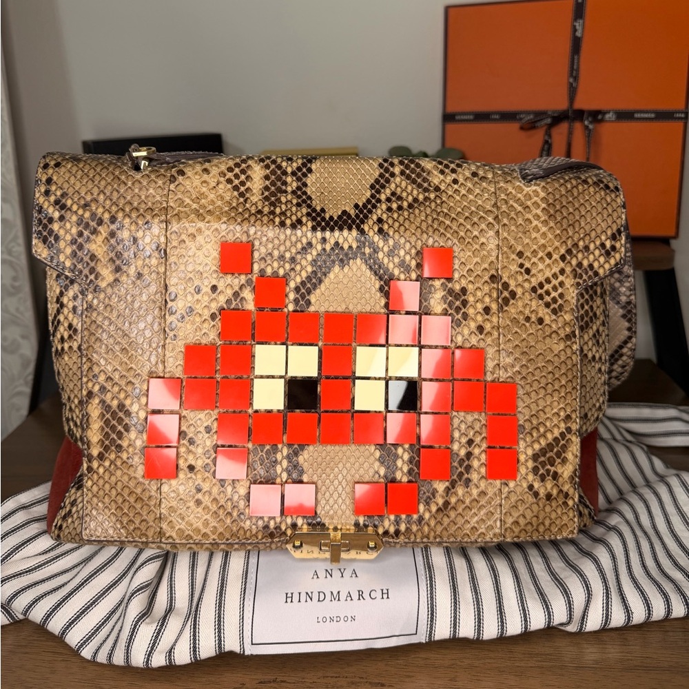 RARE FIND - Anya Hindmarch Python Space Invaders Bag